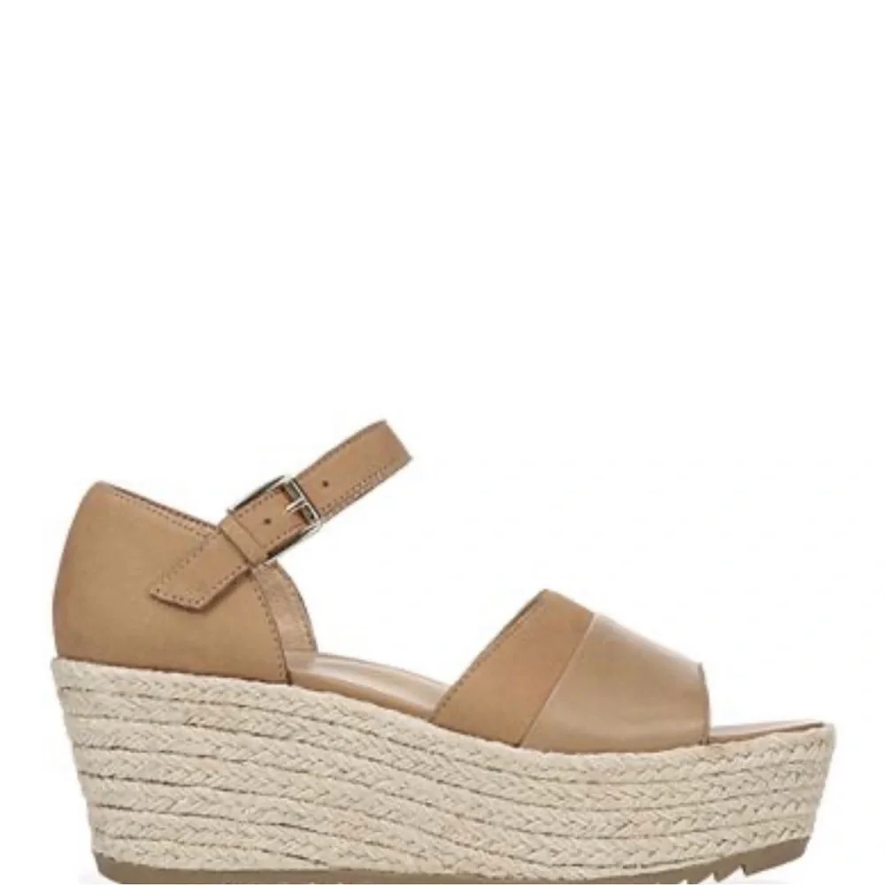 Naturalizer OPAL Tan Colorblock Platform Wedge Espadrille sandals women size 9.5